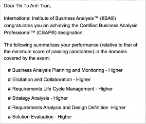 Kết quả thi CBAP CCBA